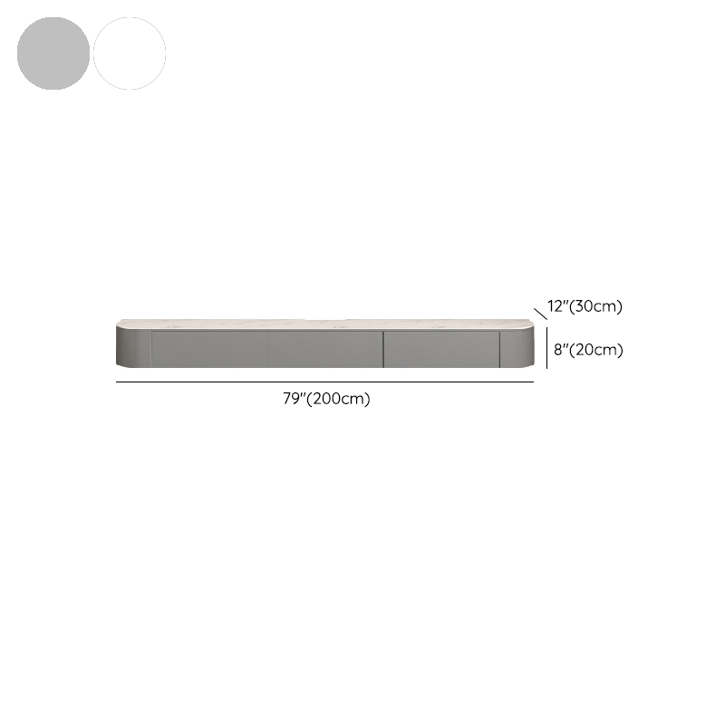 Contemporary Wall Mounted TV Stand with Door Living Room, Gray/White - image 15