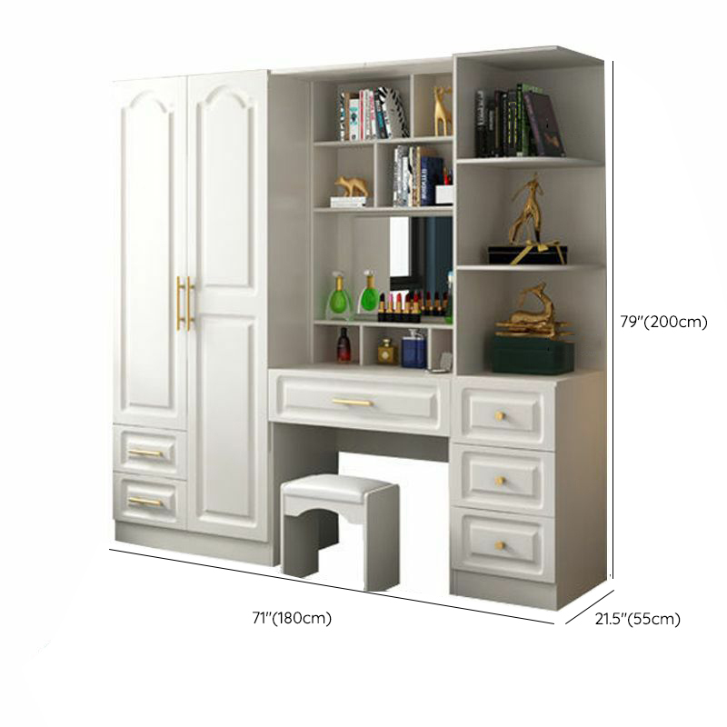 Contemporary Wood Chalk Wardrobe Closet with Interior Shelves&Clothing Rack&3-Drawer/6 Drawers/5-Drawer - image 35