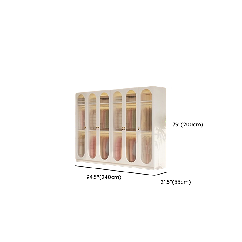 White Modish Manufactured Wood Armoire Cabinet with Adaptable Shelf, Soft Close Door, and Clothing Rod - image 16