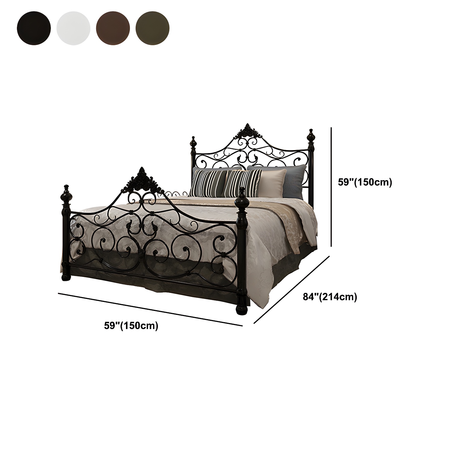 Industrial Antique Metal Bed Frame Wire-Grid Low Profile Open-Frame Bed - image 9