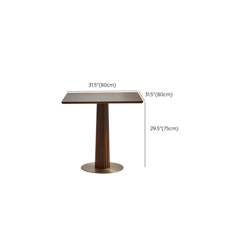 Traditional Brown Wood Dining Table with Wooden Top and Oak Pedestal Base - image 15