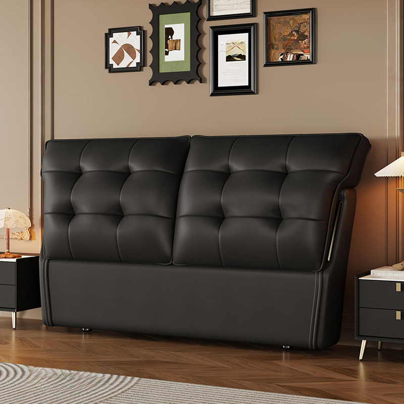 Art Deco Style Panel Headboard with No Distressing, Decorative-stitched Tufting, Rectangle Shape for Queen/Full/Twin XL Bed, Sponge Upholstery Fill, Standard Height