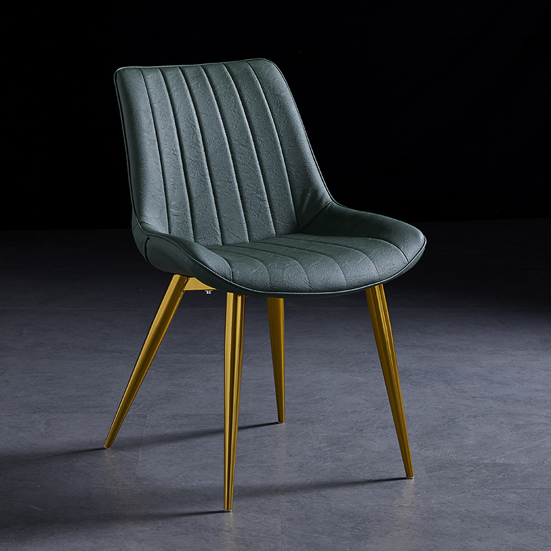 Outlined Faux Leather Upholstered Reliable Side Chair with Metal 4 Legs for Restaurant - image 29