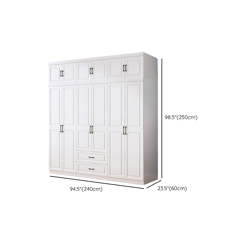 Modern White Wood Wardrobe Armoire with Soft-Close Drawers and Clothing Rod - image 18