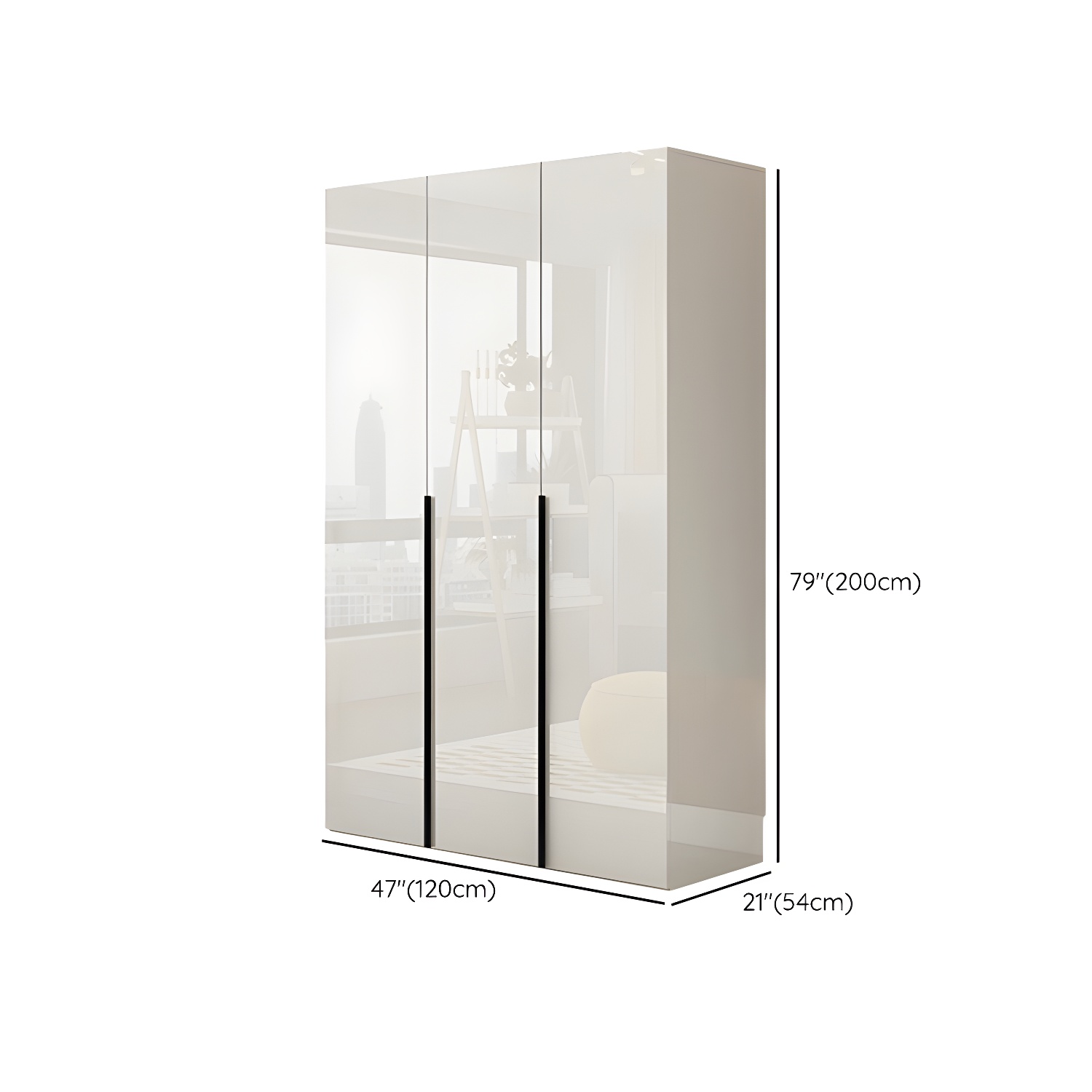 Modern White Wood Wardrobe Armoire - Drawers and Shelves Included - image 12