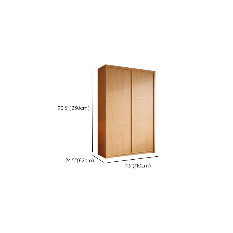 Wood Grain Minimalist Natural Wood Wardrobe Closet with Soft Close Drawer, Soft Close Door, Interior Shelves, and Clothing Rod - image 37
