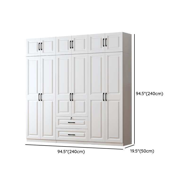 Sleek White Nordic Wooden Detached Almirah with Soft Close Drawers, Doors, and Clothing Rod - image 23