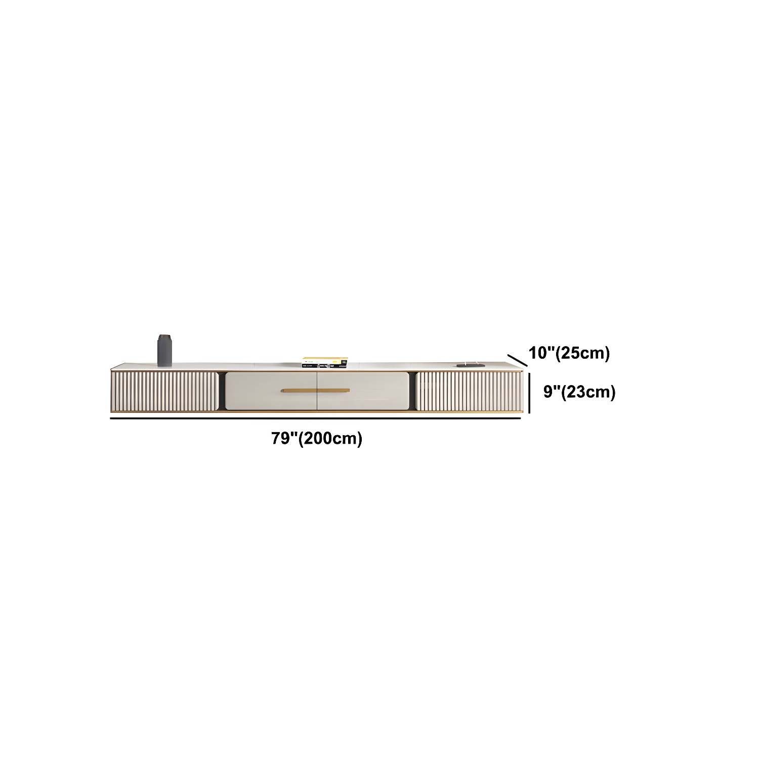 2 Drawers Contemporary TV Stand Stone Wall-mounted TV Cabinet - image 20