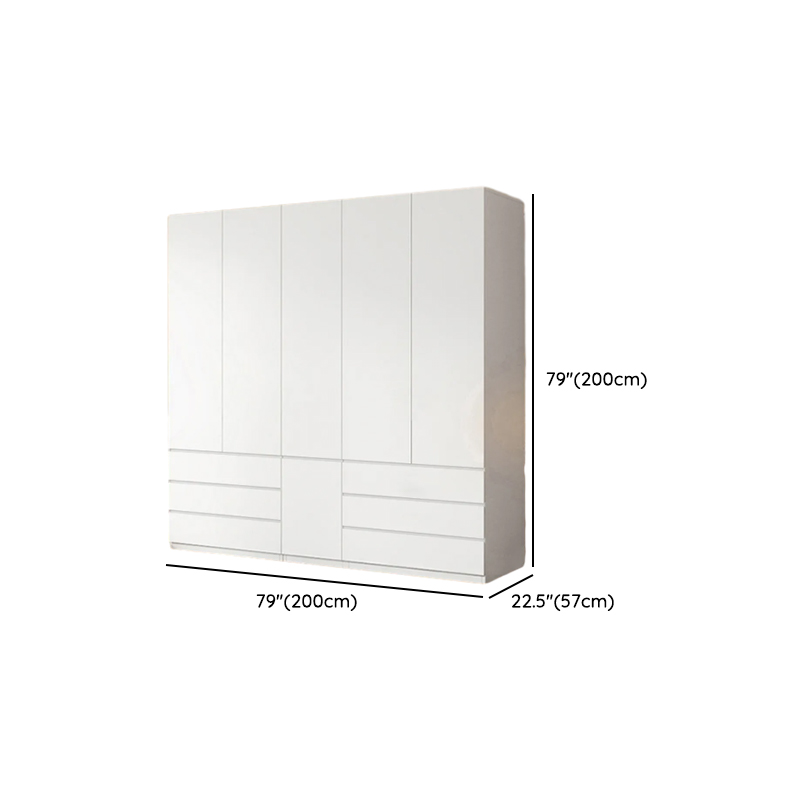 White Contemporary Alloy Cabinet Armoire with 3/6/9 Drawers, Flexible Shelf, and Hanging Rod - image 15