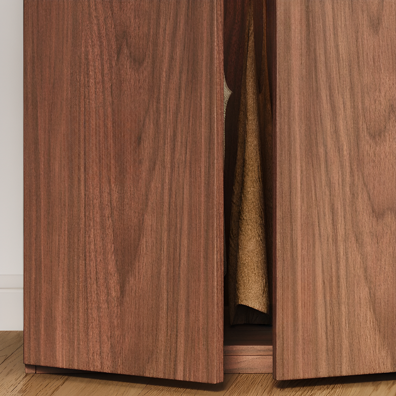 Cocoa Minimalist Natural Wood Wardrobe Closet with Soft Close Door, Interior Shelves, and Clothing Rod - image 5