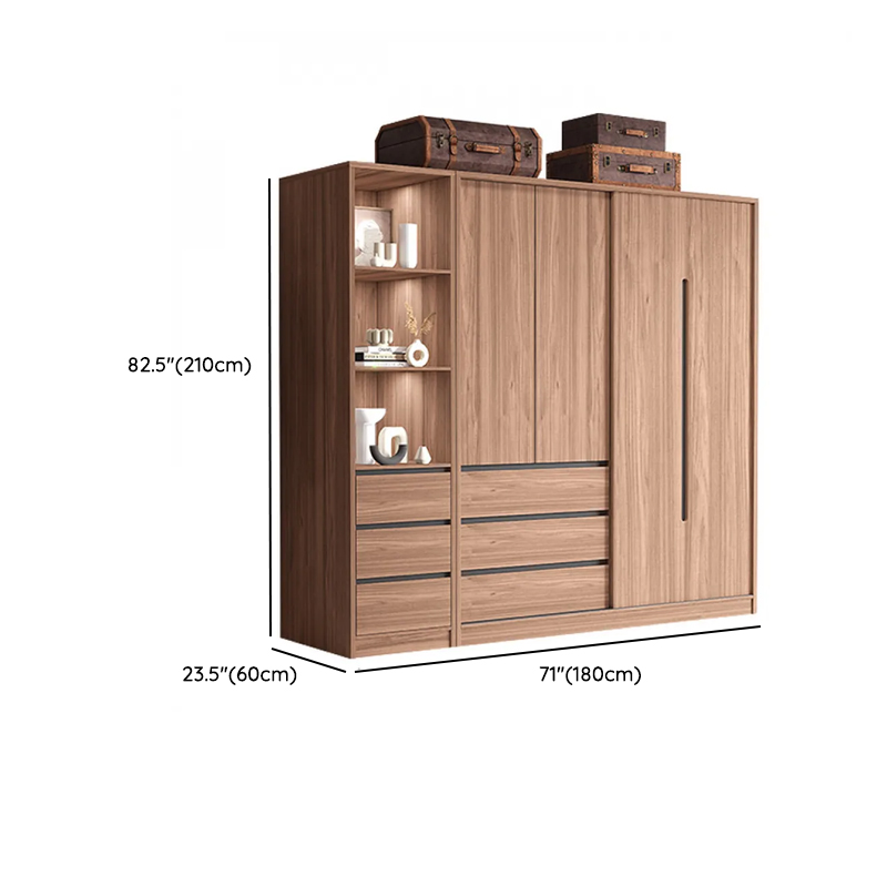 Modern Simple Style Sand Manufactured Wood Self-supporting Wardrobe with Soft Close Drawer, Interior Shelves & Soft Close Door - image 16
