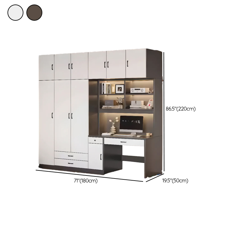 Art Deco Composite Wood Wardrobe Armoire with Flexible Shelf, Soft Close Drawer and Door, Clothing Rod Included - image 20