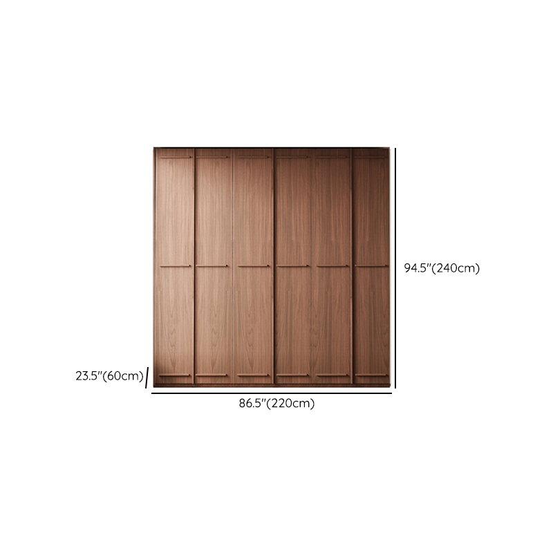 Simplistic Wood Color Timber Wardrobe Closet with Soft Close Door, Interior Shelves, and Hanging Rod - image 26