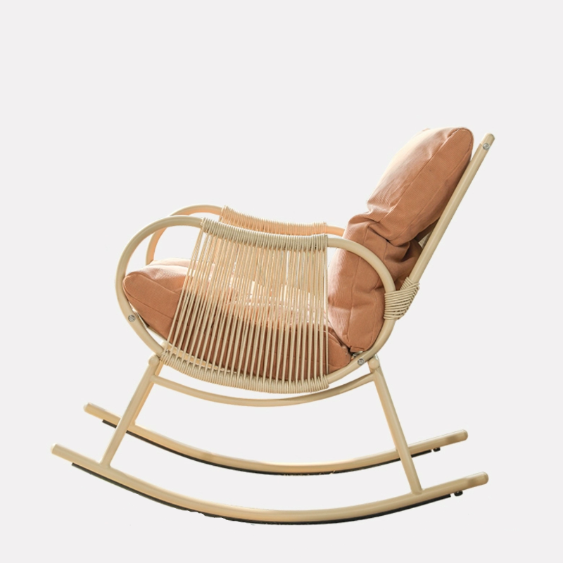 Art Deco Alloy Rocking Chair with Upholstered Track Arm - image 12
