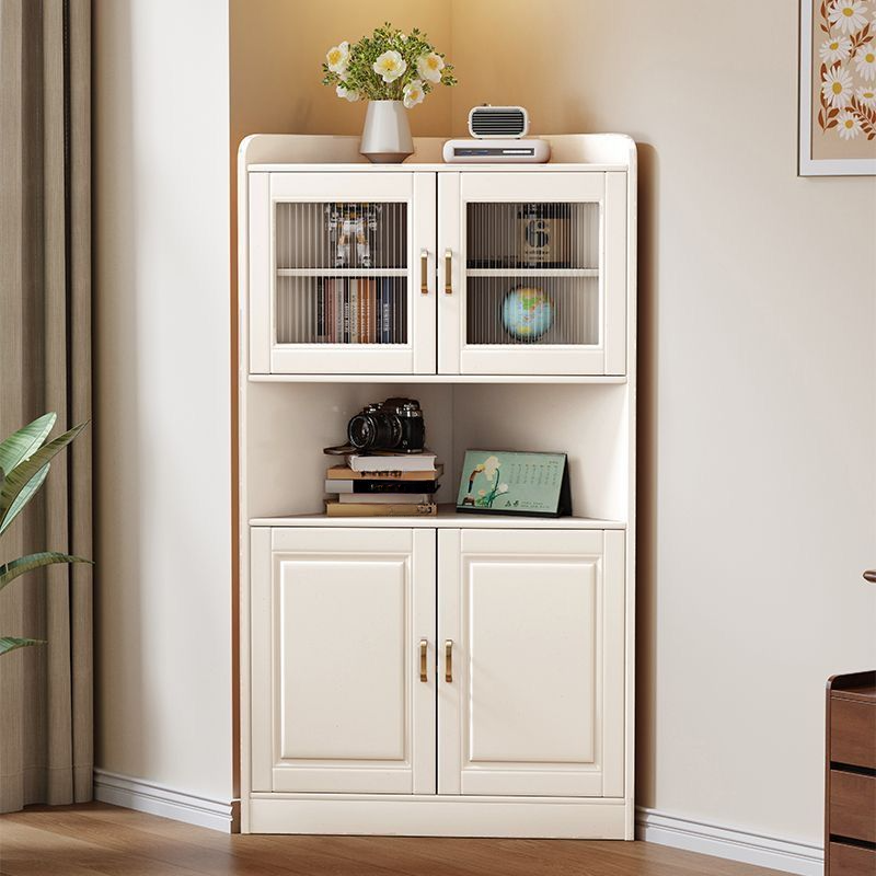 Independent Corner Utility Storage Cabinet in Cocoa/Gray/White with Grip Bars, 2 Exterior Shelves and 2 Cabinets/1 Cabinet in a Trendy Style, Glass-panel Door Included/Not Included - image 3