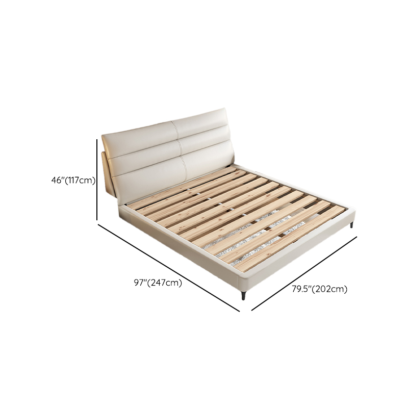 Solid Color Timber Framed Platform Bed With Storage/Panel Bed for Bedroom - image 9