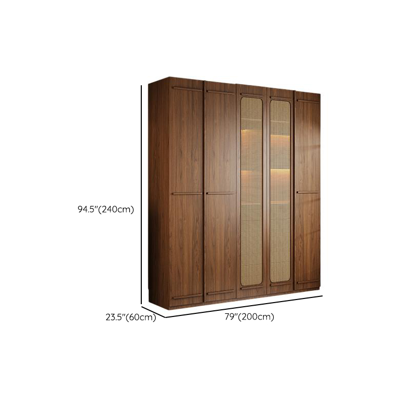 Modern Natural Wood Standalone Almirah with Soft Close Drawer and Door, Interior Shelves, and Hanging Rod - image 37