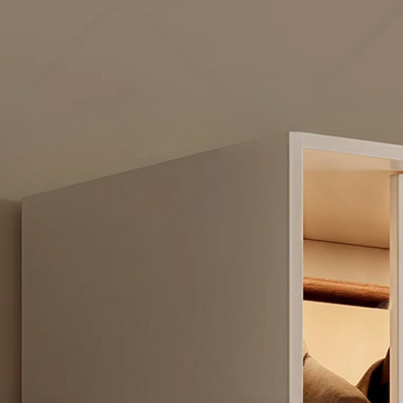 White Minimalist Laminate Wardrobe Closet with 5 Drawers/2 Drawers, Interior Shelves, and Clothing Rod - image 4