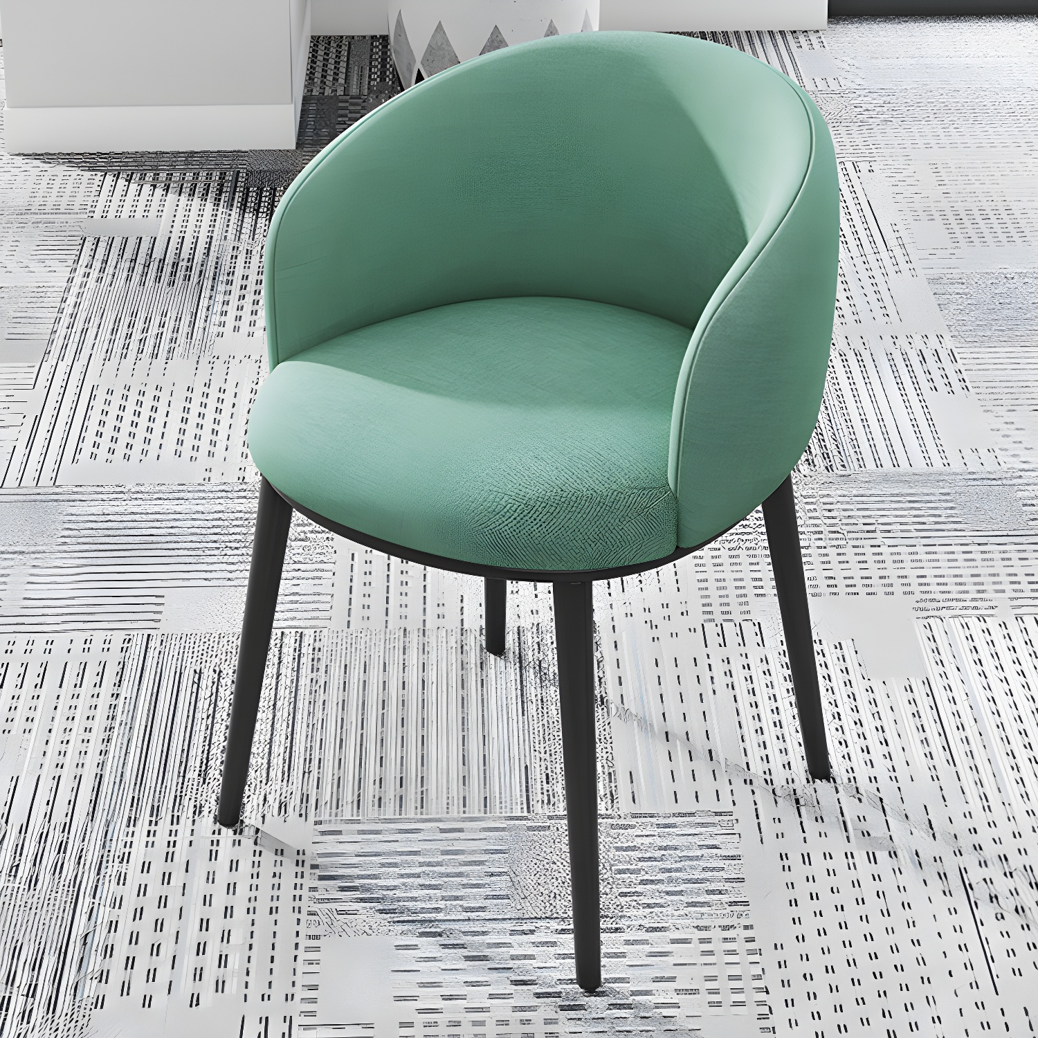 Modern Upholstered Home Arm Chair Solid Back Matte Finish Dining Chair - image 11