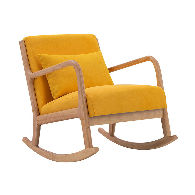 Nordic Natural Cotton Stationary Rocking Couch Chair with Back - image 8