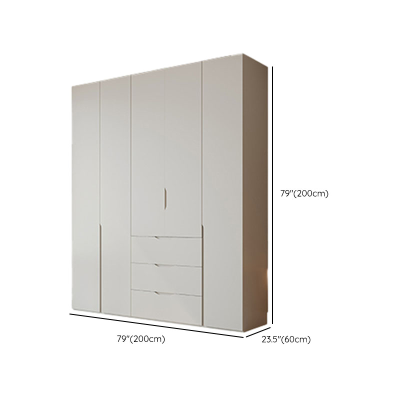 White Modish Laminate Wardrobe Armoire with 3-Drawer, Soft Close Door, Interior Shelves, and Hanging Rod - image 9