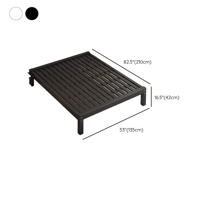 Modern Metal Panel Bed in White/Midnight Black with Easy Assembly - image 22