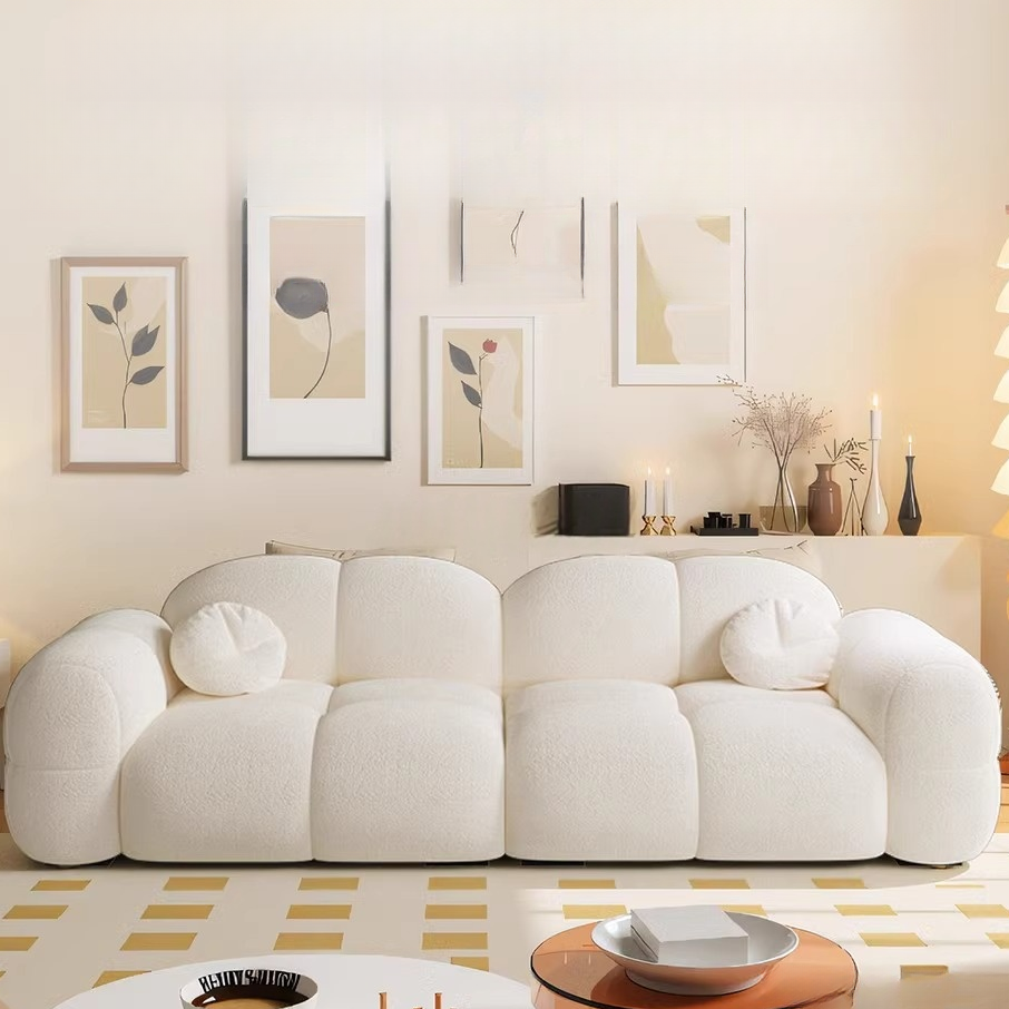 Trendy Solid Color Stain Resistant Loveseat in Black/Dark Gray/Taupe for 2 People with 2 Pillows - image 11