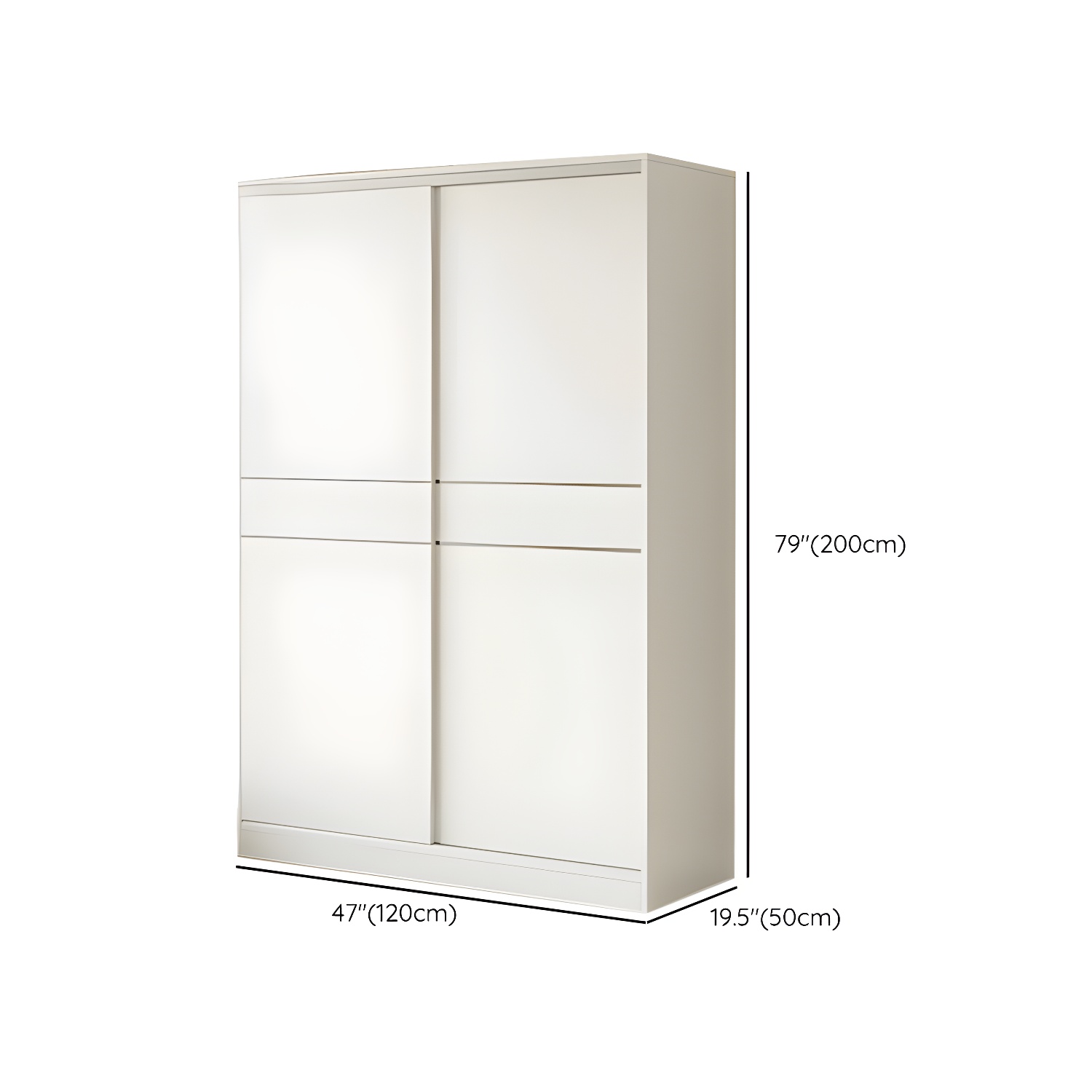 Modern White Wood Wardrobe Armoire with Sliding Doors, Shelves, and Soft Close Drawers - image 14