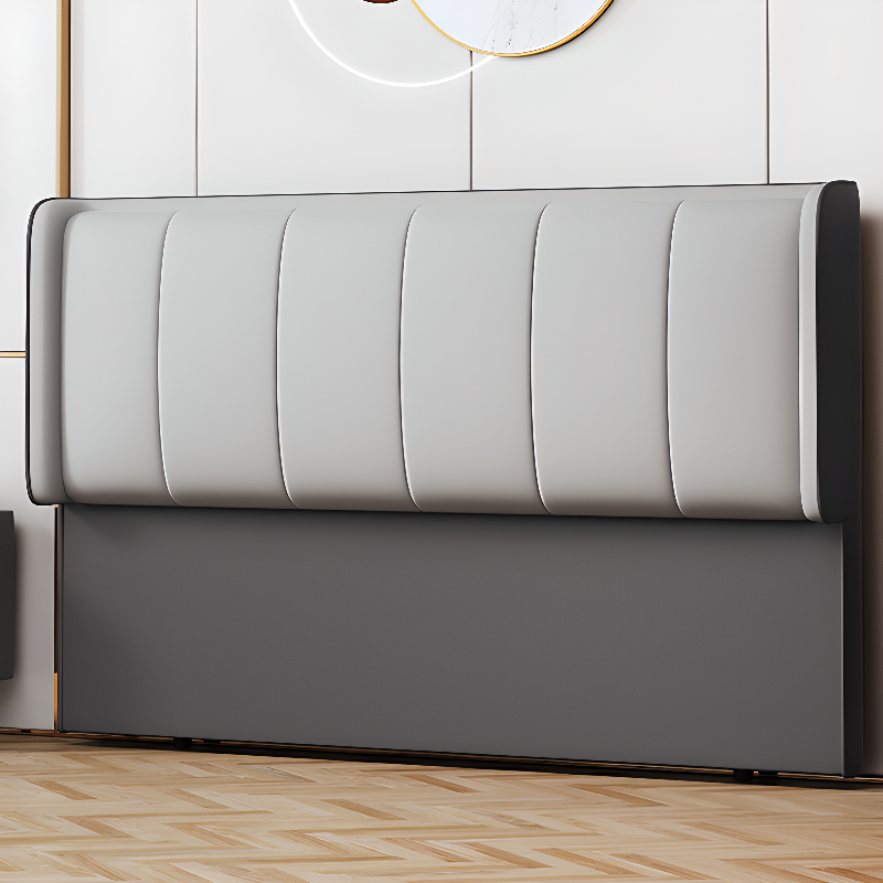 Trendy Panel Headboard in Natural Wood with No Distressing, Rectangle Shape for Full/Queen Bed, Sponge Upholstery Fill, Standard Height
