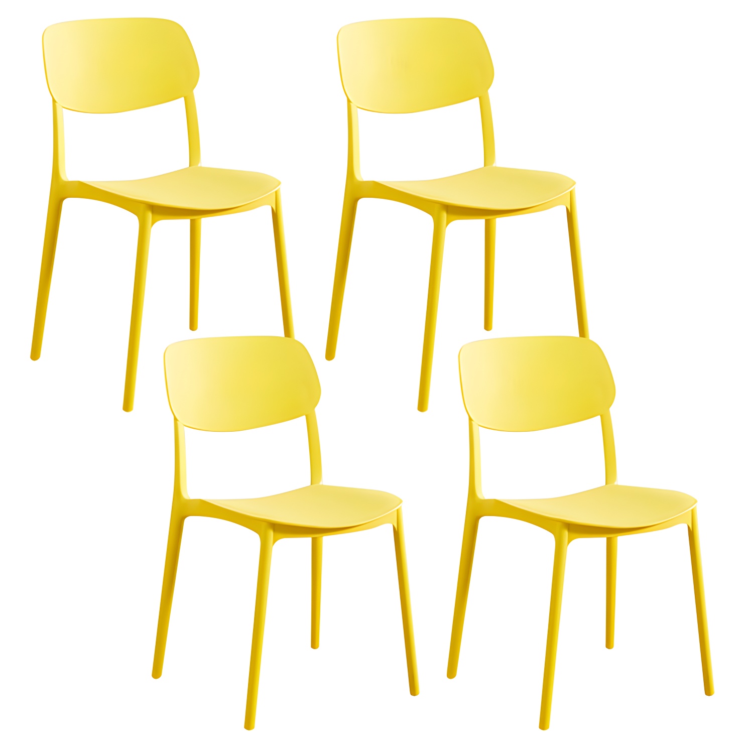 Plastic Indoor-Outdoor Side Chair Armless Stackable Dining Chairs - image 10