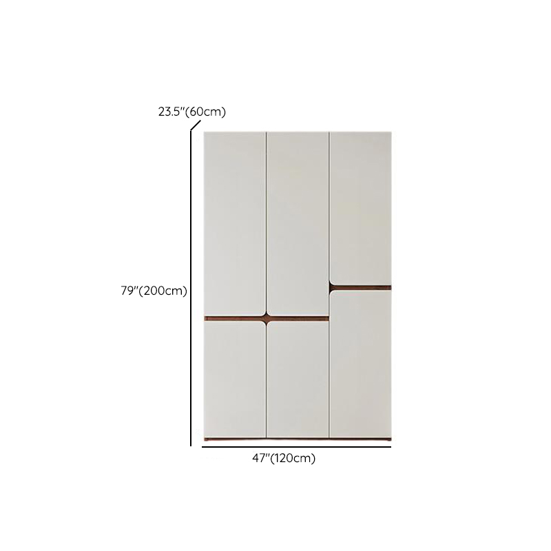 White Minimalist Manufactured Wood Wardrobe Closet with Soft Close Drawer, Soft Close Door, Interior Shelves, and Clothing Rod - image 6