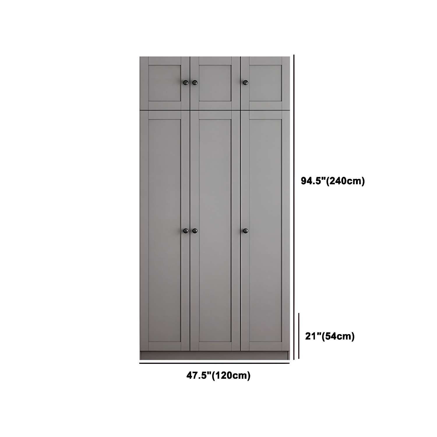 Contemporary Grey Wardrobe Armoire Engineered Wood Wardrobe Closet - image 21