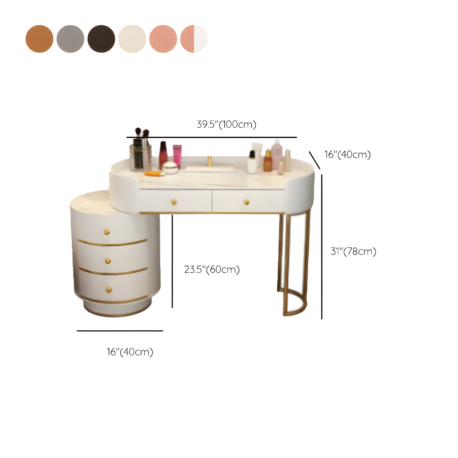 Wooden Makeup Vanity Desk Bedroom Dressing Table Stool Set with Drawer - image 25
