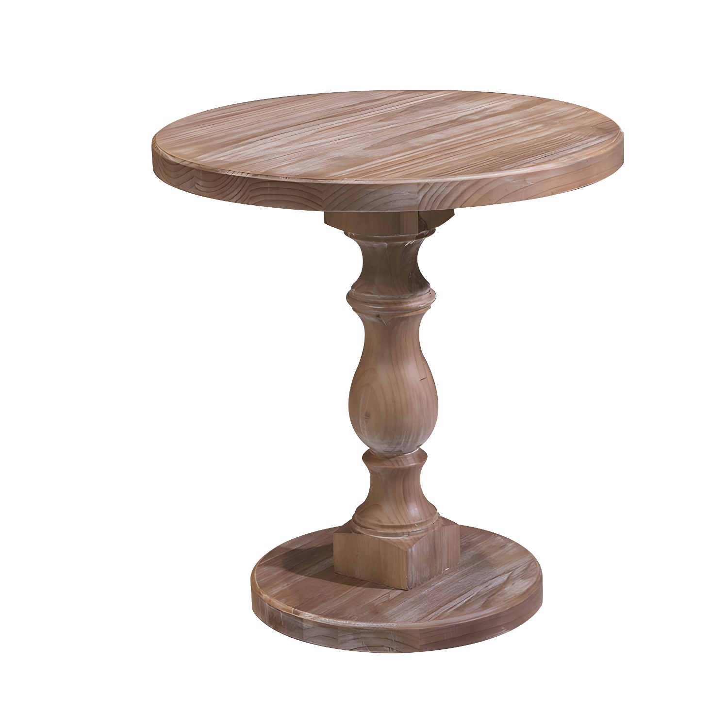 Standard Height 2 Seater Traditional Natural Pedestal Wood Kitchen Table - image 5
