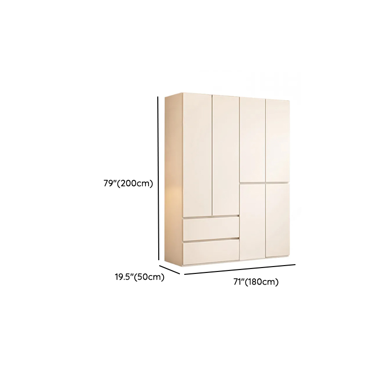White Minimalist Wooden Independent Wardrobe Closet with 2 Drawers, Soft Close Door, and Interior Shelves - image 11
