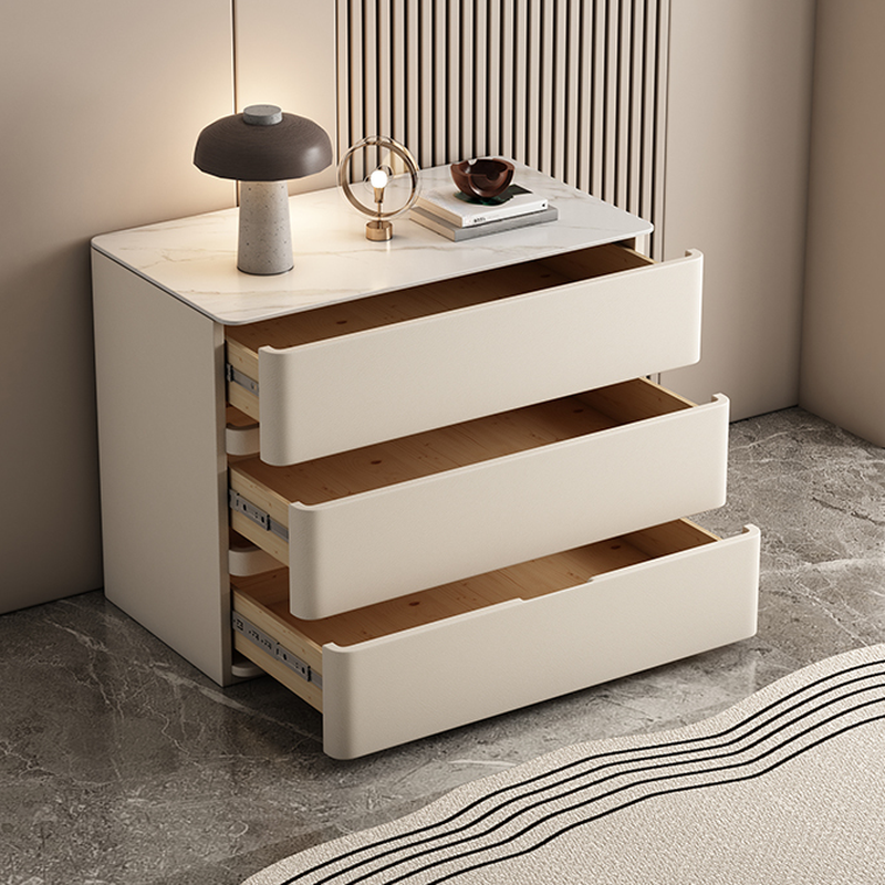 Art Deco Bedside Cabinet Nightstand with 3 Drawers and Sintered Stone Countertop - image 11