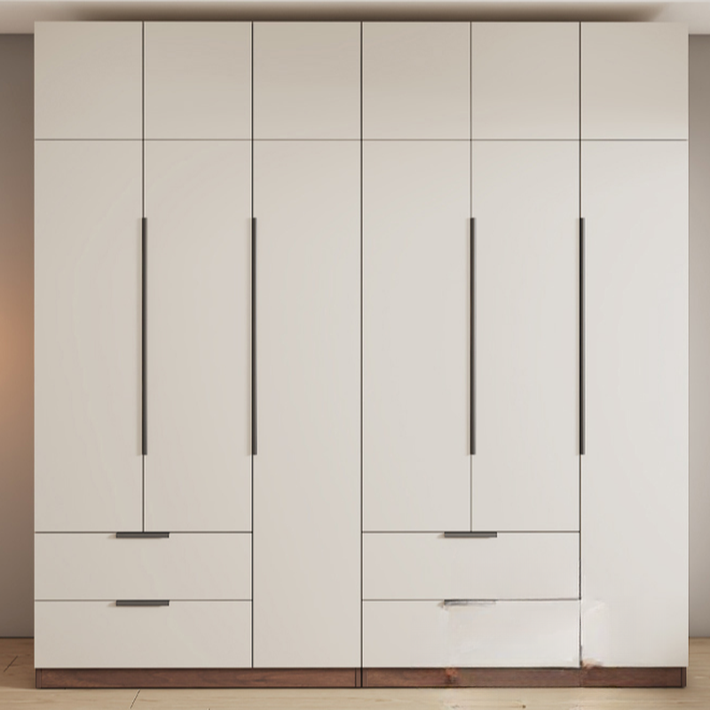 White Modish Manufactured Wood Independent Armoire Cabinet with Soft Close Drawer, Soft Close Door, and Interior Shelves