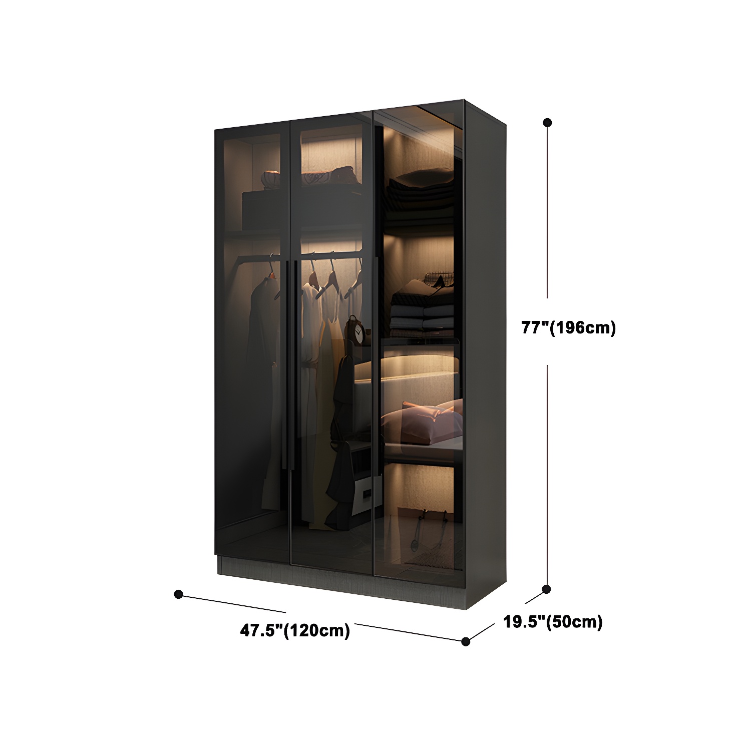 Contemporary Glass Wardrobe Soft Close Door Wardrobe Closet for Bedroom - image 17