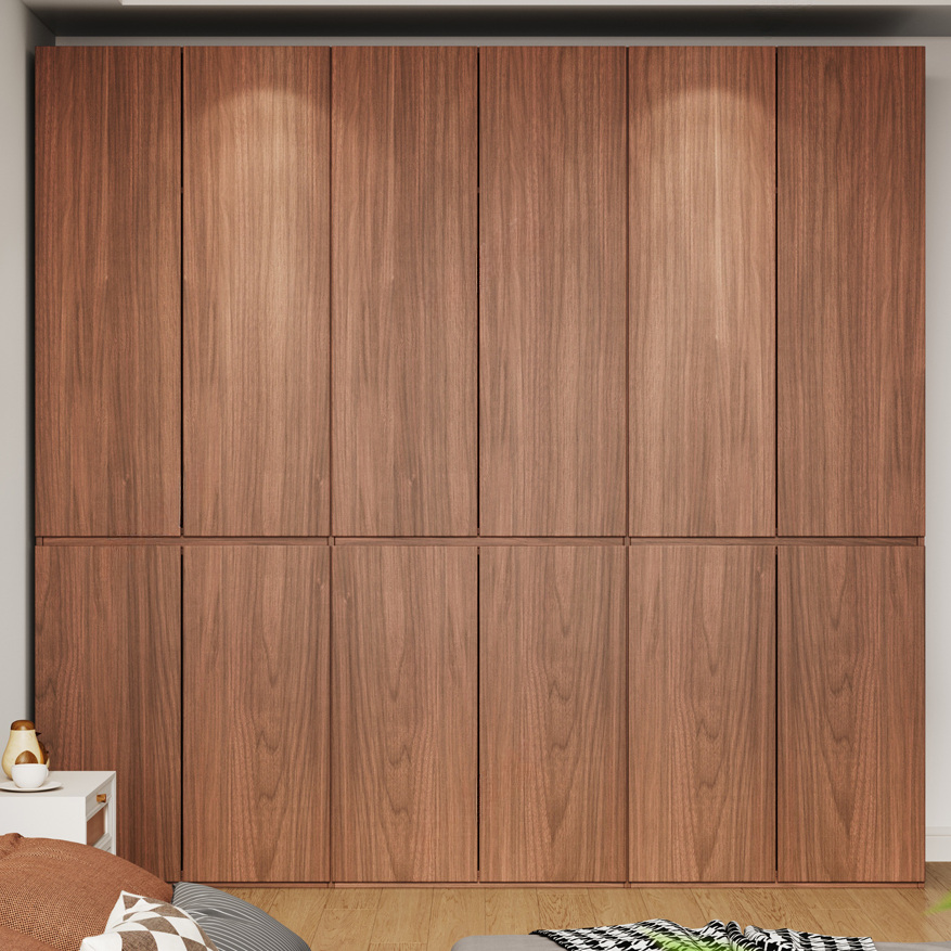 Acorn Minimalist Laminate Wardrobe Closet with Soft Close Door, Interior Shelves, and Clothing Rod