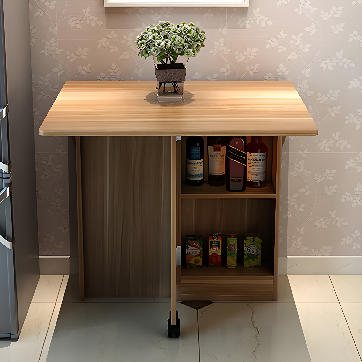 Solid Wood Mid-Century Modern Table Oval Solid Wood Top Table with Drop Leaf - image 14