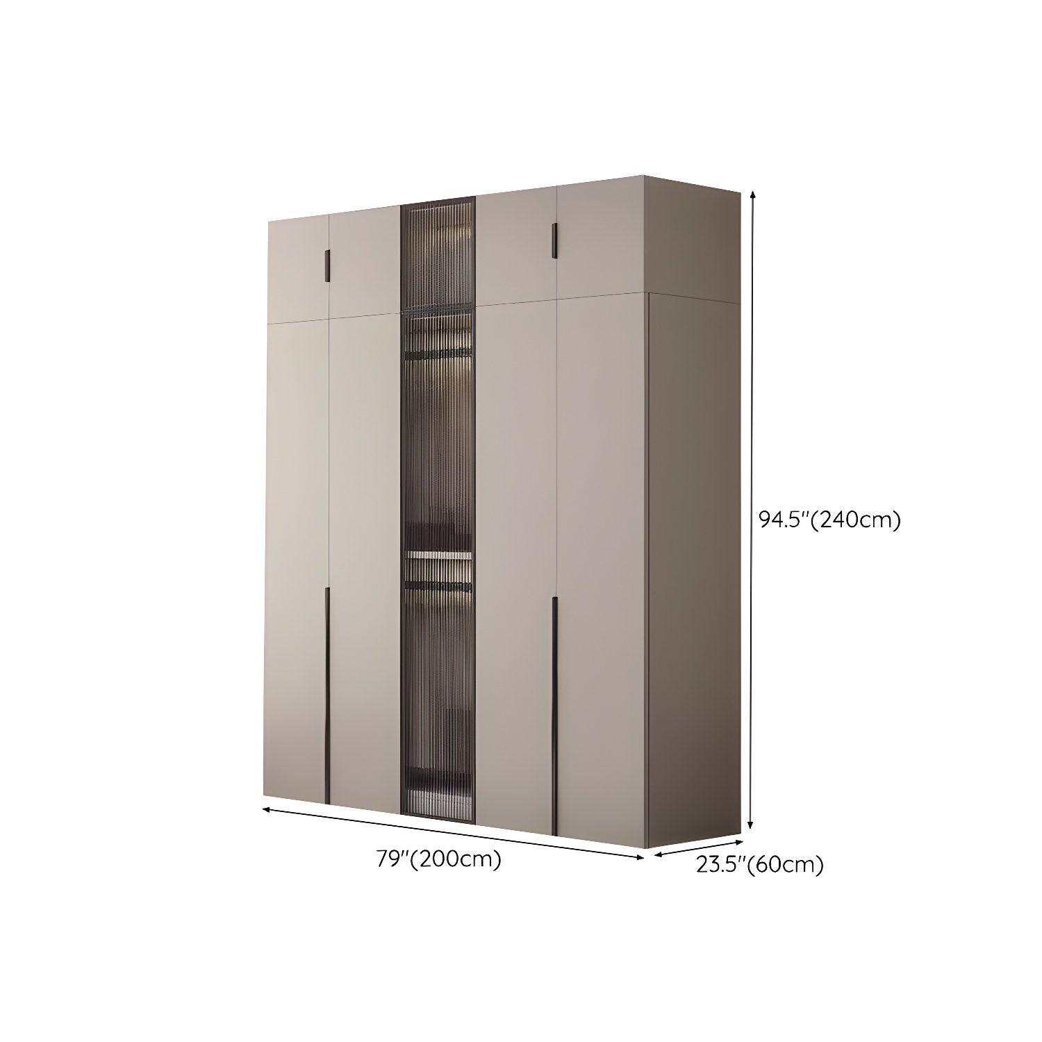 Modern Grey Wardrobe Armoire with Clothing Rod & Adjustable Shelves - image 28