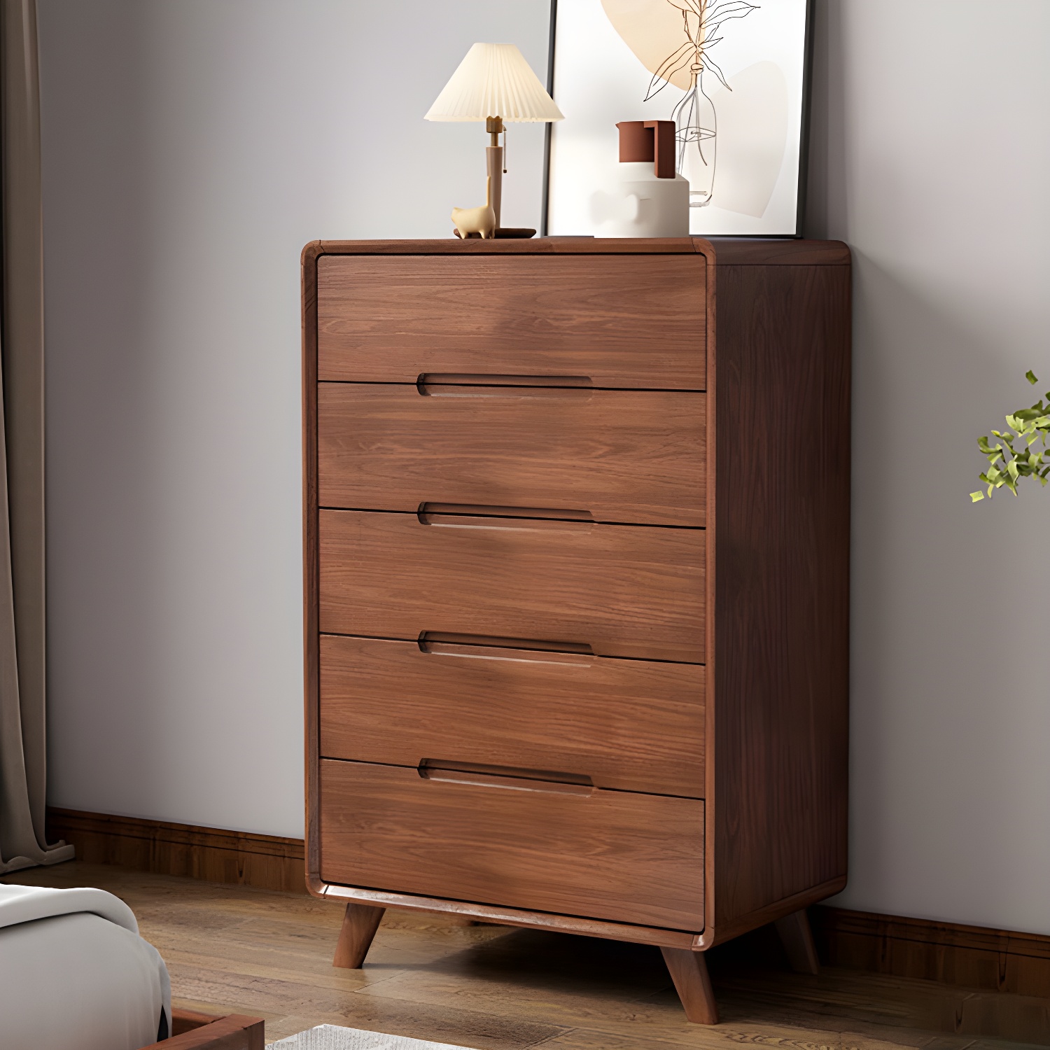 Modern Solid Wood Dresser with Narrow Profile and Drawers in Natural Finish - image 18