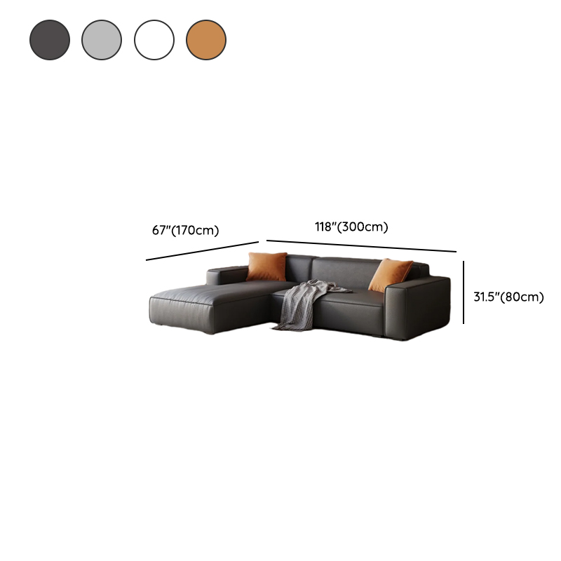 Trendy L-Shape Tear Resistant Sofa Chaise for 3-seater with Square Arm and 1 Chaise - image 25