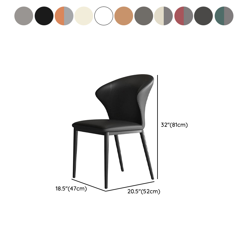 Modish Side Chair with Wing Chair Back, Padded Upholstery, Midnight Black Metal Legs - image 19