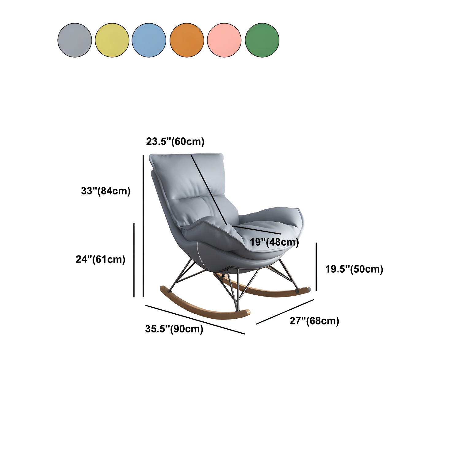 Upholstered Rocker Chair Living Room Rocking Chair with Padded Seat - image 19