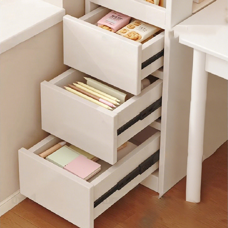 Modern Simple Style Rectangular Detached Decorative Cabinet with 3 Exterior Shelves, Composite Wood Countertop in Chalk, and Soft Close Drawer - image 7