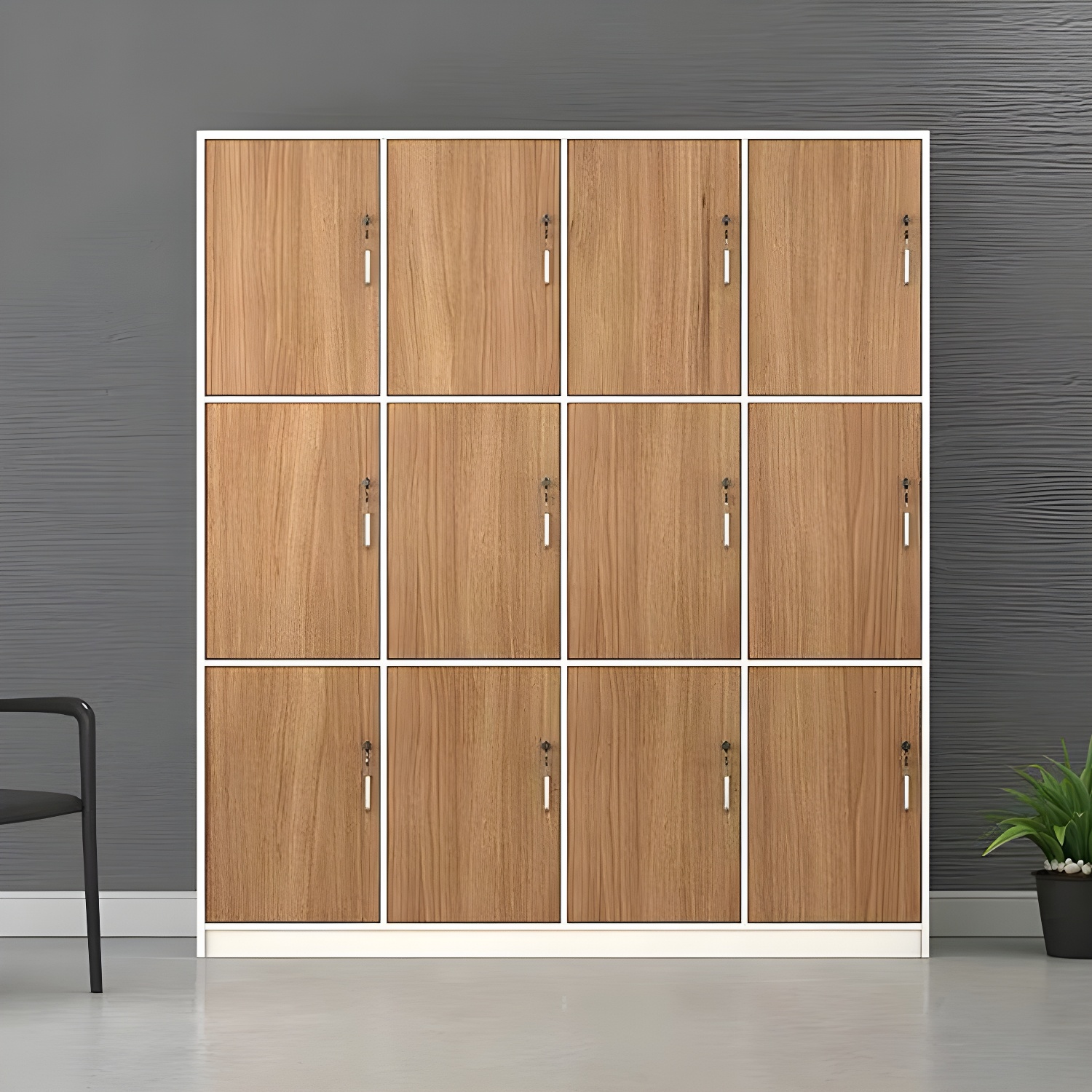 Natural Finish Indoor Cabinet Contemporary Storage Cabinet with Hinged Door - image 12