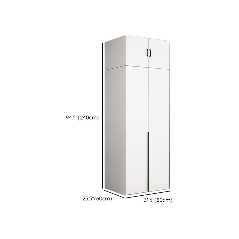 White Modish Composite Wood Wardrobe Armoire with Soft Close Door, Interior Shelves, and Hanging Rod - image 10