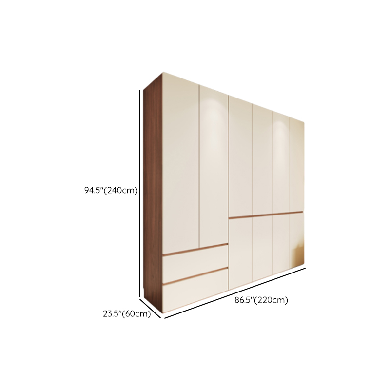 Beige Manufactured Wood Independent Wardrobe Closet with Soft Close Drawer, Soft Close Door, Interior Shelves, and Articulated Door Mechanism - image 19