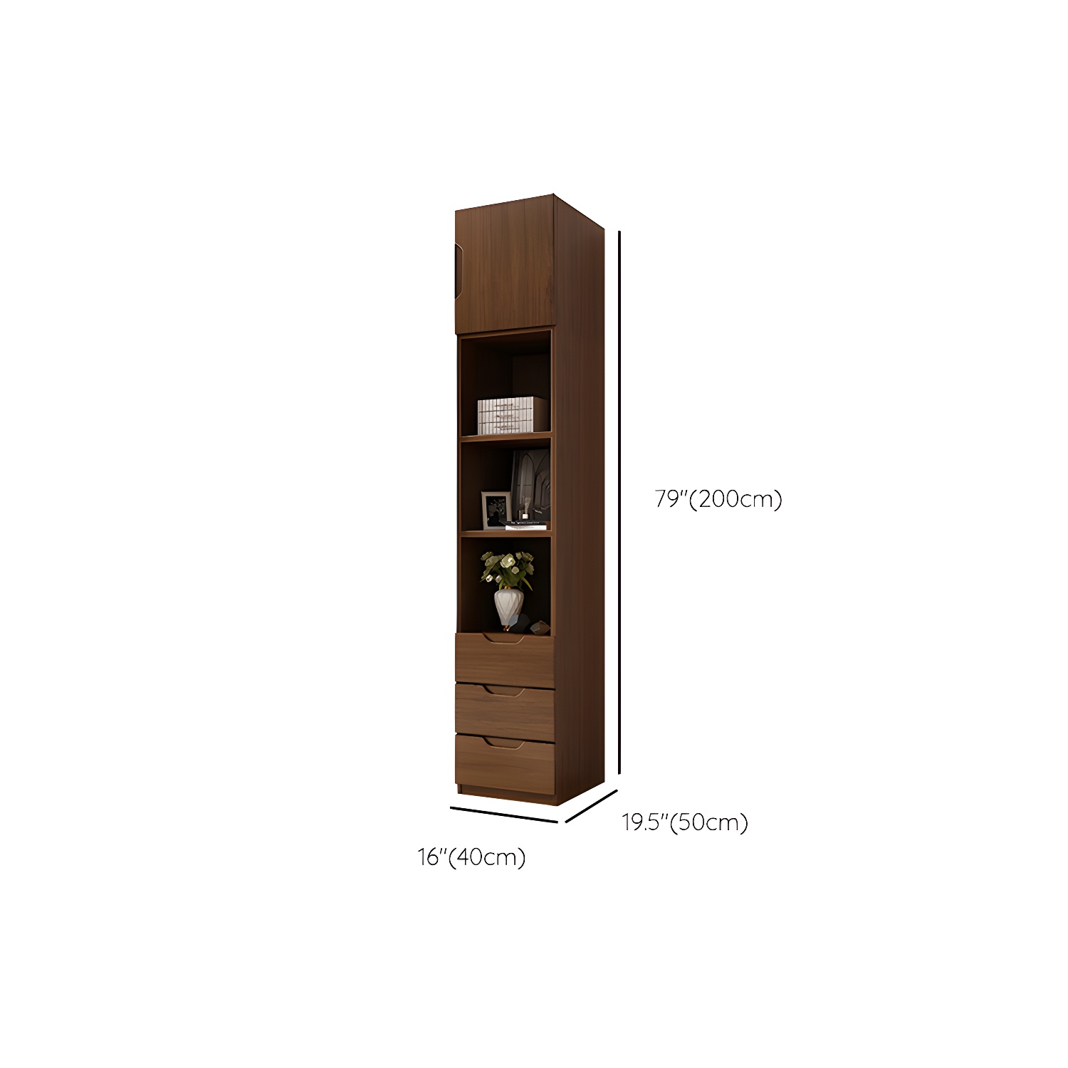 Contemporary Oak Solid Wood Wardrobe Freestanding Multifunctional Wardrobe - image 39